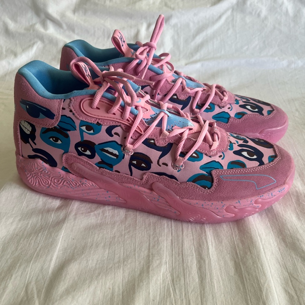 NWOB Puma MB.03 LA Melo KidSuper Basketball Sz 14 - Studios x Puma Pink Lilac